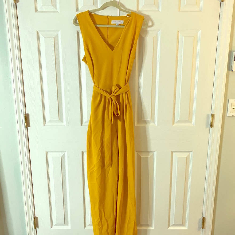 Yellow/Gold Jump Suit w/ Tie Waist